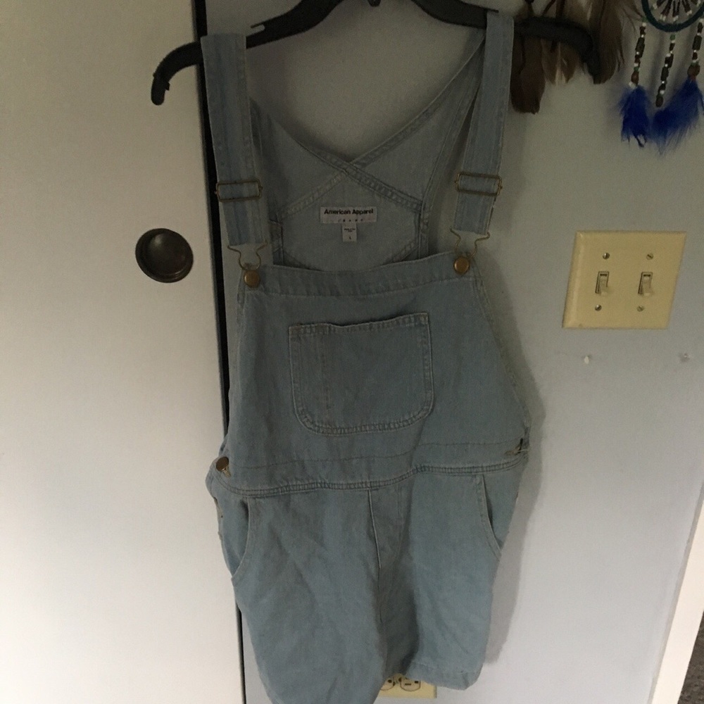 American Apparel Light Denim Overalls